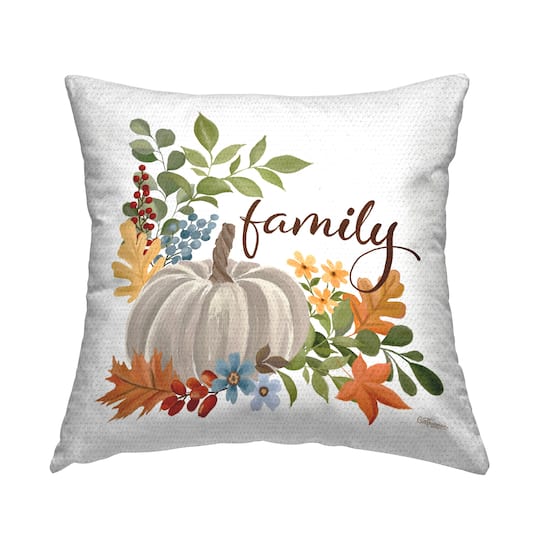 Stupell Industries Autumnal Family Pumpkin Outdoor Printed Pillow